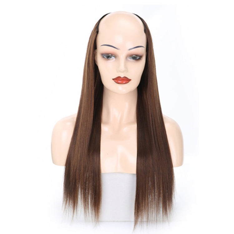 Wig Half Headgear Long Straight Hair U-Shaped Wig Headgear, 1.US-1B# Black, 2.US-1BT0906 #, 3. Black Gradient Sapphire Blue, 4.US-2# Natural Black, 5.US-4# Brown Black, 6.US-4H27#, 7.US-4M30# Linen, 8.US-4M33# Chestnut Color, 9.US-8#, 10.US-8H613#�����...