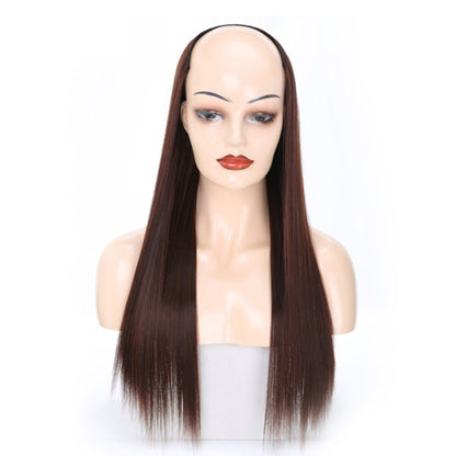 Wig Half Headgear Long Straight Hair U-Shaped Wig Headgear, 1.US-1B# Black, 2.US-1BT0906 #, 3. Black Gradient Sapphire Blue, 4.US-2# Natural Black, 5.US-4# Brown Black, 6.US-4H27#, 7.US-4M30# Linen, 8.US-4M33# Chestnut Color, 9.US-8#, 10.US-8H613#�����...