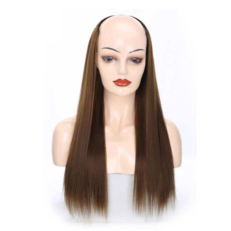 Wig Half Headgear Long Straight Hair U-Shaped Wig Headgear, 1.US-1B# Black, 2.US-1BT0906 #, 3. Black Gradient Sapphire Blue, 4.US-2# Natural Black, 5.US-4# Brown Black, 6.US-4H27#, 7.US-4M30# Linen, 8.US-4M33# Chestnut Color, 9.US-8#, 10.US-8H613#�����...