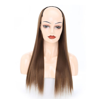 Wig Half Headgear Long Straight Hair U-Shaped Wig Headgear, 1.US-1B# Black, 2.US-1BT0906 #, 3. Black Gradient Sapphire Blue, 4.US-2# Natural Black, 5.US-4# Brown Black, 6.US-4H27#, 7.US-4M30# Linen, 8.US-4M33# Chestnut Color, 9.US-8#, 10.US-8H613#�����...