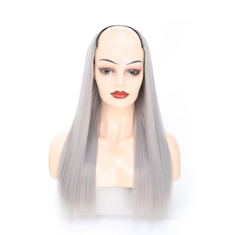Wig Half Headgear Long Straight Hair U-Shaped Wig Headgear, 1.US-1B# Black, 2.US-1BT0906 #, 3. Black Gradient Sapphire Blue, 4.US-2# Natural Black, 5.US-4# Brown Black, 6.US-4H27#, 7.US-4M30# Linen, 8.US-4M33# Chestnut Color, 9.US-8#, 10.US-8H613#�����...