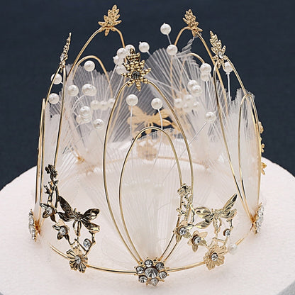 Fairy Dragonfly Fairy Cake Decoration Bridal Crown Baking Birthday Ornaments, Crown Cake Decoration