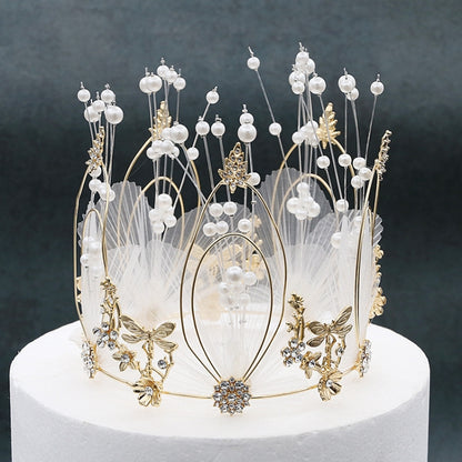 Fairy Dragonfly Fairy Cake Decoration Bridal Crown Baking Birthday Ornaments, Crown Cake Decoration
