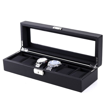 Woven Pattern PU Leather Watch Box Jewelry Storage Display Box, 6 Bits, 12 Bits