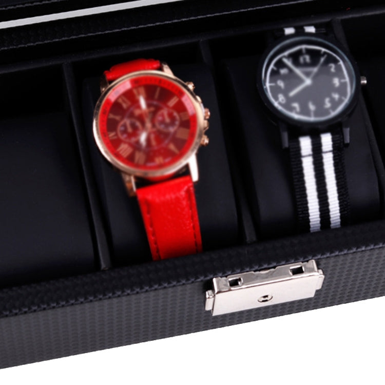 Woven Pattern PU Leather Watch Box Jewelry Storage Display Box, 6 Bits, 12 Bits