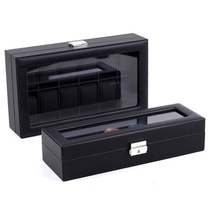 Woven Pattern PU Leather Watch Box Jewelry Storage Display Box, 6 Bits, 12 Bits