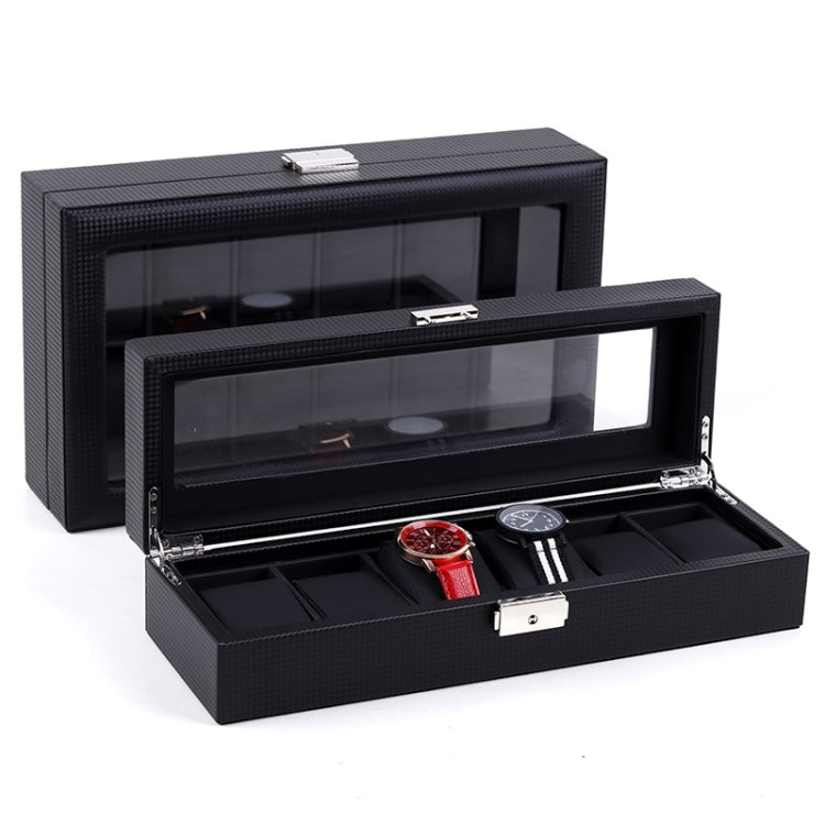 Woven Pattern PU Leather Watch Box Jewelry Storage Display Box, 6 Bits, 12 Bits