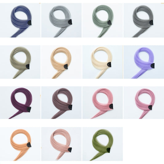 5 PCS Color Highlighting Hair Extension Piece One-Piece Invisible Seamless Hair Extension Piece, Smoky Blue, White Tea Ash, Space Gray, Pencil Gray, Aoki Ash, Flax Gold, Fog White Copper, Aurora Violet, Thin Plum Purple, Thin Rattan, Cherry Pink�������...