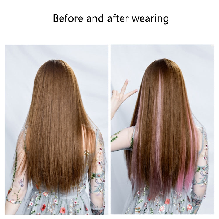 5 PCS Color Highlighting Hair Extension Piece One-Piece Invisible Seamless Hair Extension Piece, Smoky Blue, White Tea Ash, Space Gray, Pencil Gray, Aoki Ash, Flax Gold, Fog White Copper, Aurora Violet, Thin Plum Purple, Thin Rattan, Cherry Pink�������...