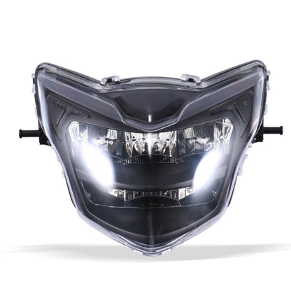Motorcycle LDE Retro Headlights LED Far Near Beam Lights For Yamaha LC135 V2-V6, Transparent Glass, Smoked Glass