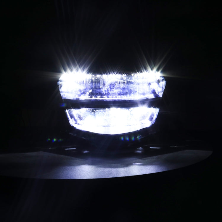 Motorcycle LDE Retro Headlights LED Far Near Beam Lights For Yamaha LC135 V2-V6, Transparent Glass, Smoked Glass