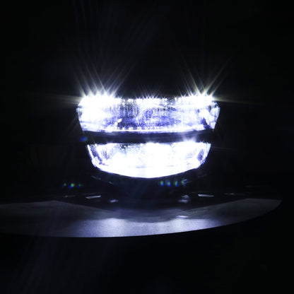 Motorcycle LDE Retro Headlights LED Far Near Beam Lights For Yamaha LC135 V2-V6, Transparent Glass, Smoked Glass