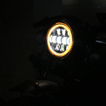 مصابيح أمامية LED للدراجات النارية مقاس 7 بوصات، مصابيح نهارية للضوء البعيد والقريب، مصابيح نهارية للضوء
