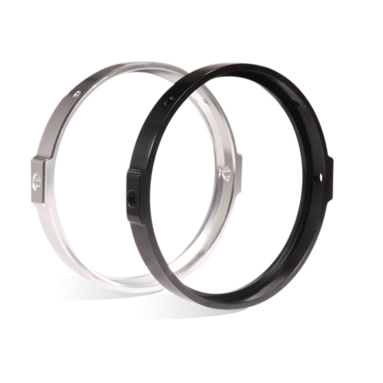 5.75 Inch Round Retro Headlight Ring Motorcycle Headlight Modification Parts, Black, Silver