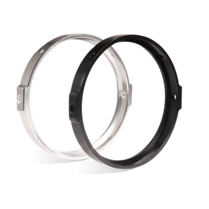 5.75 Inch Round Retro Headlight Ring Motorcycle Headlight Modification Parts, Black, Silver