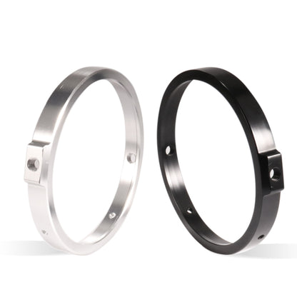 5.75 Inch Round Retro Headlight Ring Motorcycle Headlight Modification Parts, Black, Silver