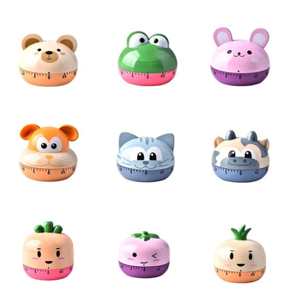 Kitchen Mechanical Timer Cartoon 60 Minutes Timer Baking Cooking Reminder, RB190-1 Frog, RB190-1 Chicken, RB194-1 Puppy, RB194-1 Monkey, RB208-1 Carrot, RB208-1 Tomato