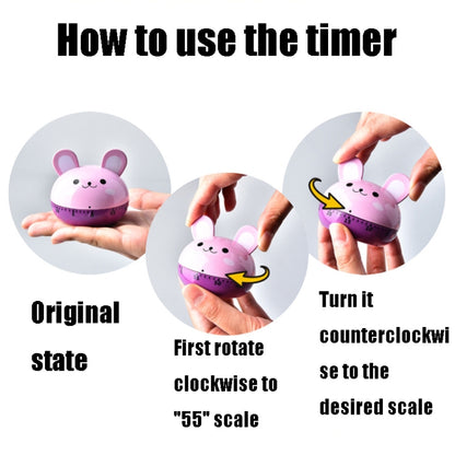 Kitchen Mechanical Timer Cartoon 60 Minutes Timer Baking Cooking Reminder, RB190-1 Frog, RB190-1 Chicken, RB194-1 Puppy, RB194-1 Monkey, RB208-1 Carrot, RB208-1 Tomato