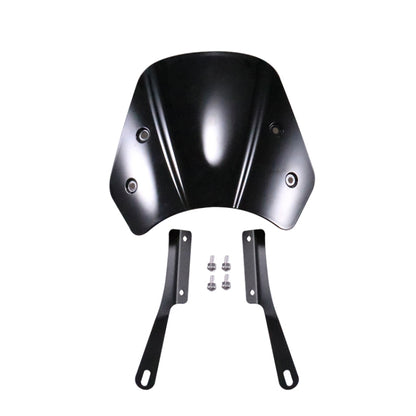 5-7 Inch Retro Motorcycle Windshield Universal Modified Windshield, Black, Smoky, Transparent