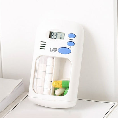 TF-264 Portable Mini Smart Timing Reminder Pill Box Plastic Pill Storage Box, TF-264