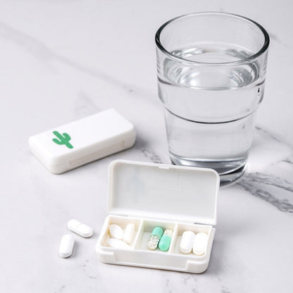 8 PCS Small Portable Moisture-proof Sealed Medicine Box 3 Compartments A Day Medicine Divided