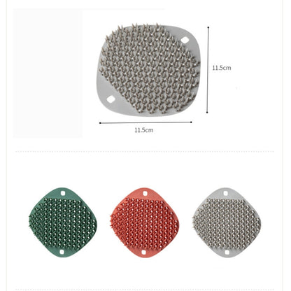 2 PCS Multifunctional Silicone Cleaning Brush Non-Oily Kitchen Cleaning Scouring Pad, Honey Bud Red, Bamboo Green, Pine Gray