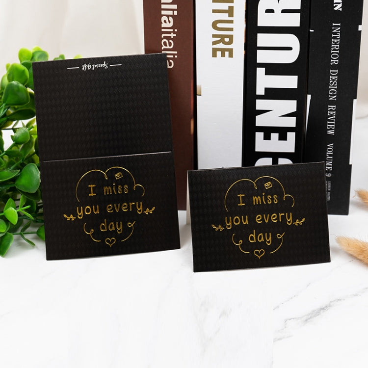 100 PCS Valentines Day Bronzing Greeting Card Flower Shop Birthday Thank You Card, Wish You All The Best, I Miss You Every Day, Thank You Very Much, I Keep You In My Heart Forever, Happy Every Day, Send You My Heart, Bright Future Happy Life�����������...
