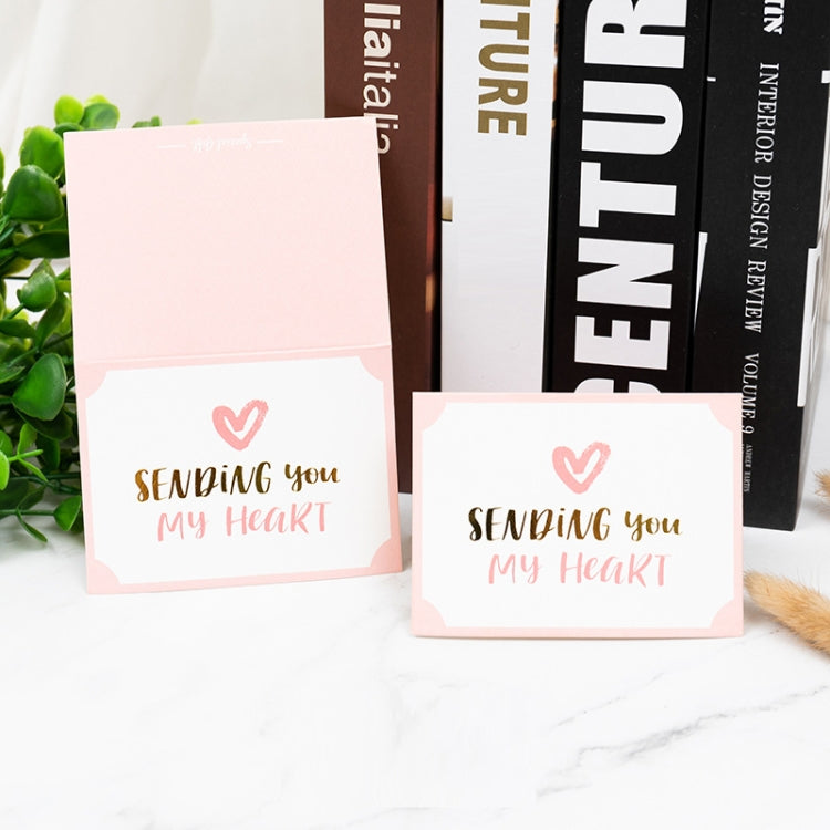 100 PCS Valentines Day Bronzing Greeting Card Flower Shop Birthday Thank You Card, Wish You All The Best, I Miss You Every Day, Thank You Very Much, I Keep You In My Heart Forever, Happy Every Day, Send You My Heart, Bright Future Happy Life�����������...