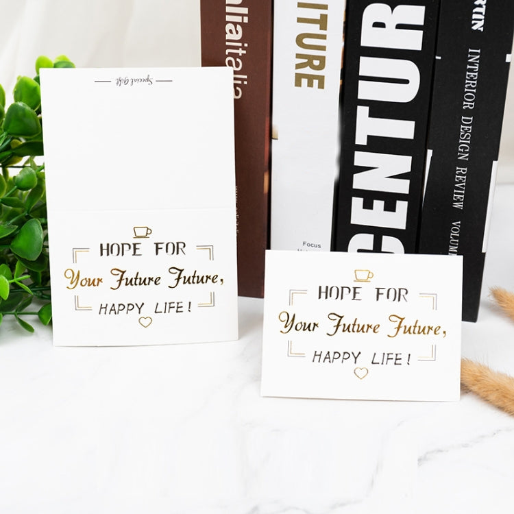 100 PCS Valentines Day Bronzing Greeting Card Flower Shop Birthday Thank You Card, Wish You All The Best, I Miss You Every Day, Thank You Very Much, I Keep You In My Heart Forever, Happy Every Day, Send You My Heart, Bright Future Happy Life�����������...