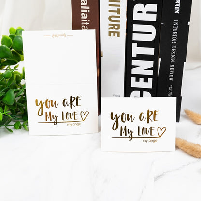 100 PCS Valentines Day Bronzing Greeting Card Flower Shop Birthday Thank You Card, Wish You All The Best, I Miss You Every Day, Thank You Very Much, I Keep You In My Heart Forever, Happy Every Day, Send You My Heart, Bright Future Happy Life�����������...