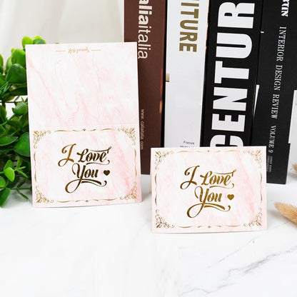 100 PCS Valentines Day Bronzing Greeting Card Flower Shop Birthday Thank You Card, Wish You All The Best, I Miss You Every Day, Thank You Very Much, I Keep You In My Heart Forever, Happy Every Day, Send You My Heart, Bright Future Happy Life�����������...
