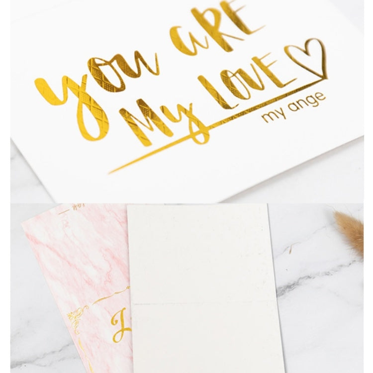 100 PCS Valentines Day Bronzing Greeting Card Flower Shop Birthday Thank You Card, Wish You All The Best, I Miss You Every Day, Thank You Very Much, I Keep You In My Heart Forever, Happy Every Day, Send You My Heart, Bright Future Happy Life�����������...