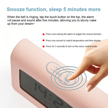 ساعة منبه ZKLiLi Lazy Snooze Applet بجانب السرير مزودة بخاصية البلوتوث وساعة منبه رقمية صامتة متعددة الوظائف، باللون الأزرق والوردي والرمادي