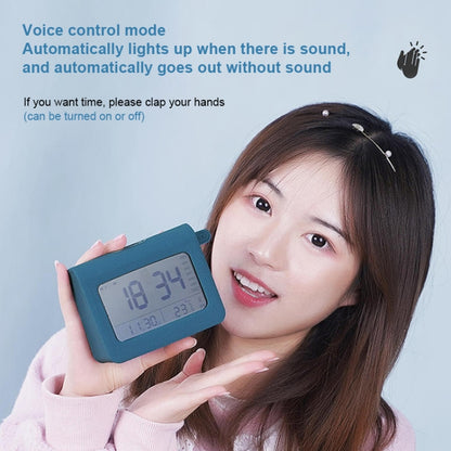 ساعة منبه ZKLiLi Lazy Snooze Applet بجانب السرير مزودة بخاصية البلوتوث وساعة منبه رقمية صامتة متعددة الوظائف، باللون الأزرق والوردي والرمادي