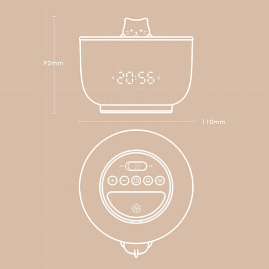 Cat Alarm Clock Night Light 2W LED Rechargeable Adjustable Children Bedroom Bedside Light