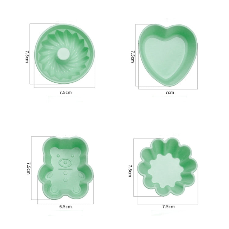 Creative DIY Silicone Cake Cup Muffin Cup Baking Mold,Style: Bear  (Macron Pink), Flower-shaped  (Macron Green), Flower-shaped (Macron Pink), Flower-shaped  (Candy Color), Hollow  (Macron Cyan), Hollow  (Macron Pink), Hollow  (Candy Color)�������������...