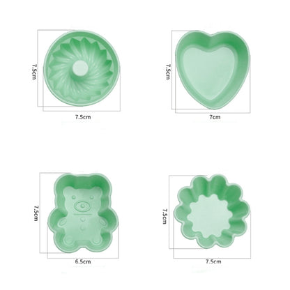 Creative DIY Silicone Cake Cup Muffin Cup Baking Mold,Style: Bear  (Macron Pink), Flower-shaped  (Macron Green), Flower-shaped (Macron Pink), Flower-shaped  (Candy Color), Hollow  (Macron Cyan), Hollow  (Macron Pink), Hollow  (Candy Color)�������������...