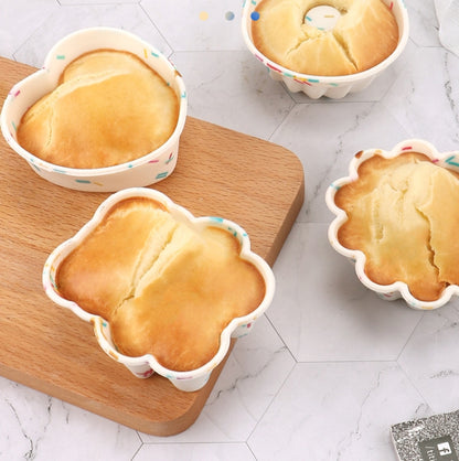 Creative DIY Silicone Cake Cup Muffin Cup Baking Mold,Style: Bear  (Macron Pink), Flower-shaped  (Macron Green), Flower-shaped (Macron Pink), Flower-shaped  (Candy Color), Hollow  (Macron Cyan), Hollow  (Macron Pink), Hollow  (Candy Color)�������������...