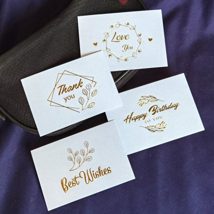 150 PCS Wedding Blessing Card Thank You Message Gift Decoration Card Bronzing Flower Greeting Card, Blessing （White）, Thank You （White）, Love You （White）, Happy Birthday （White）, Blessing （Black）, Thank You （Black）, Love You （Black）��������������������...