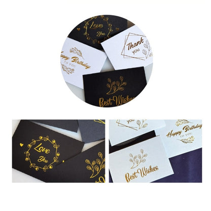 150 PCS Wedding Blessing Card Thank You Message Gift Decoration Card Bronzing Flower Greeting Card, Blessing （White）, Thank You （White）, Love You （White）, Happy Birthday （White）, Blessing （Black）, Thank You （Black）, Love You （Black）��������������������...