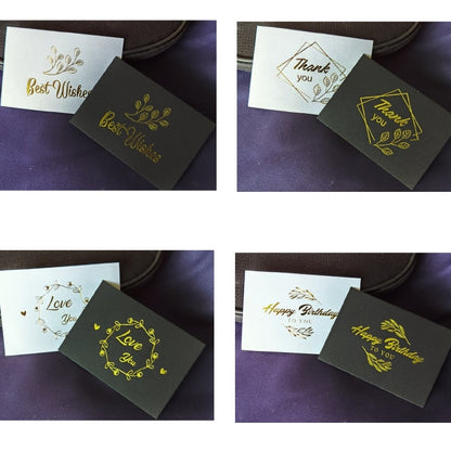 150 PCS Wedding Blessing Card Thank You Message Gift Decoration Card Bronzing Flower Greeting Card, Blessing （White）, Thank You （White）, Love You （White）, Happy Birthday （White）, Blessing （Black）, Thank You （Black）, Love You （Black）��������������������...