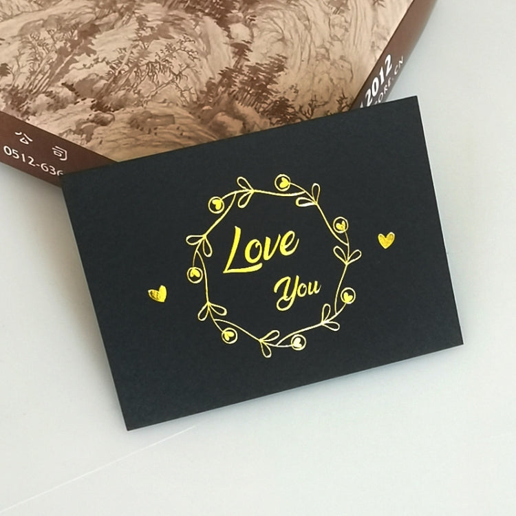 150 PCS Wedding Blessing Card Thank You Message Gift Decoration Card Bronzing Flower Greeting Card, Blessing （White）, Thank You （White）, Love You （White）, Happy Birthday （White）, Blessing （Black）, Thank You （Black）, Love You （Black）��������������������...