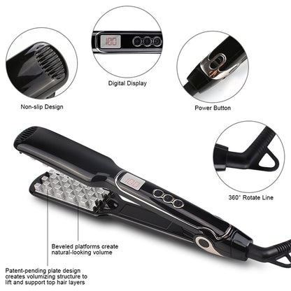 Multi-functional Long & Short Hair Styling Iron Ceramic Tourmaline Volumizing Hair Iron, US, EU
