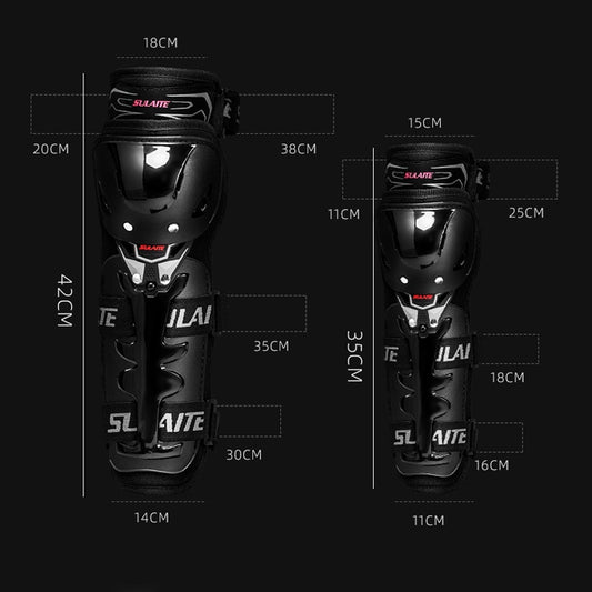 SULAITE Motorcycle Riding Protective Gear Four Seasons Anti-Fall Warm Windshield Rider Equipment,, Knee Pads+Elbow Pads, Knee Pads