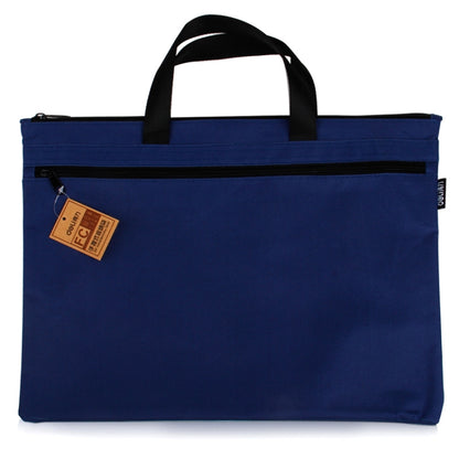 Deli 5840 Portable Canvas Zipper File Bag Double Simple Storage Bag