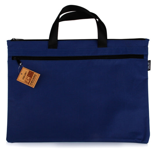 Deli 5840 Portable Canvas Zipper File Bag Double Simple Storage Bag