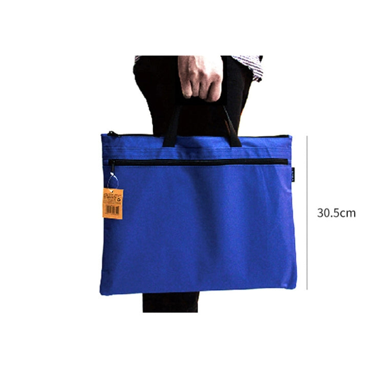 Deli 5840 Portable Canvas Zipper File Bag Double Simple Storage Bag