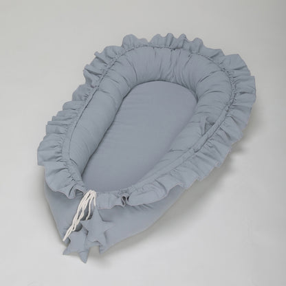Lace Cotton Baby Uterus Bionic Bed Portable Newborn Bed Mat, Pink, Beige, Gray, Blue-green