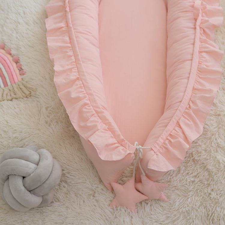 Lace Cotton Baby Uterus Bionic Bed Portable Newborn Bed Mat, Pink, Beige, Gray, Blue-green