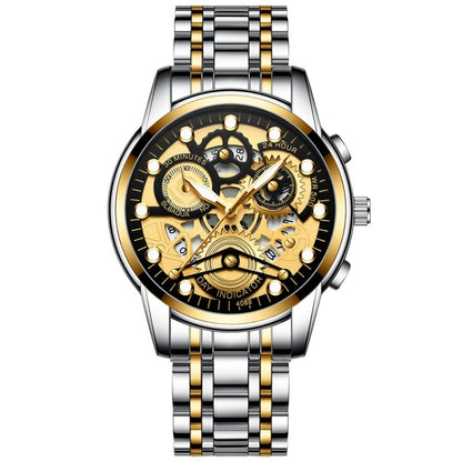 FNGEEN 4088 Men Hollow Quartz Watch Student Waterproof Luminous Watch